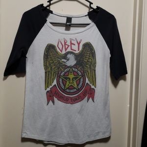 Obey Thrash Eagle Baseball Shirt